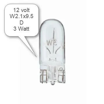 Marin & Fritid Glödlampa W2,1x9,5d 12V 3W Glassockel