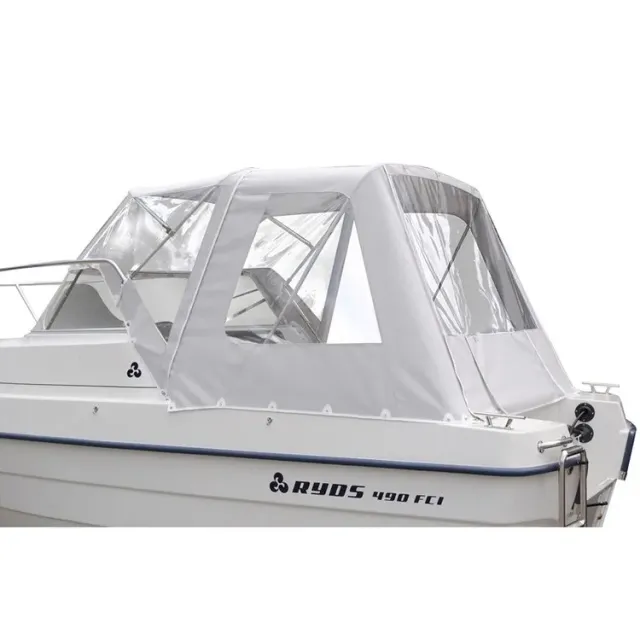 Ryds 490 FCI akterkapell Sunbrella blå/grå