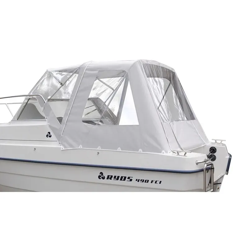 Ryds 490 FCI akterkapell Sunbrella blå/grå