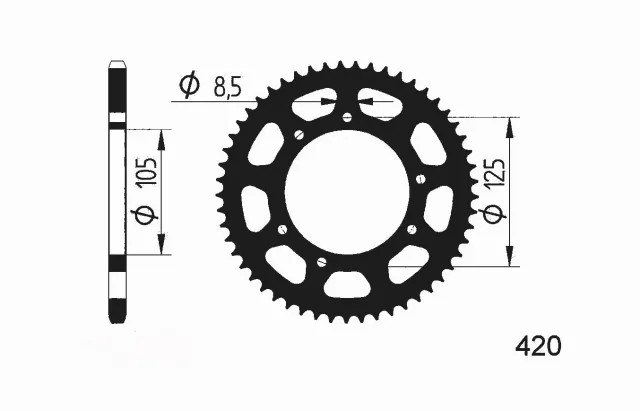 Marin & Fritid Derbi DRD bakdrev 50 tänder 102mm