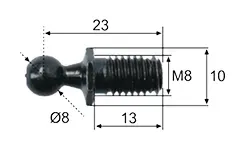 Marin & Fritid kulbult Ø8 L23 M8 stål