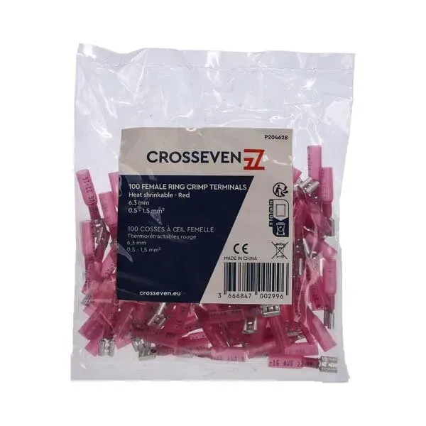 Marin & Fritid flatstifthylsa röd 6,3 mm 100-pack lim