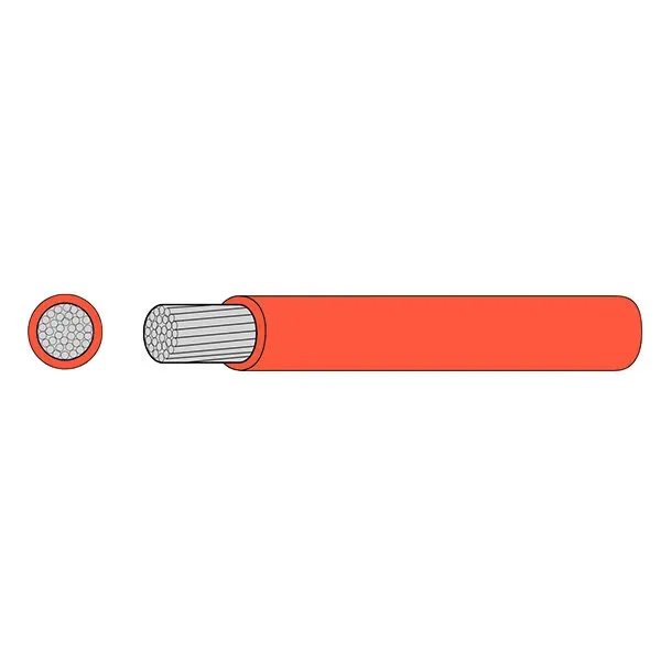Marin & Fritid Elkabel 10mm² röd 100m förtennad