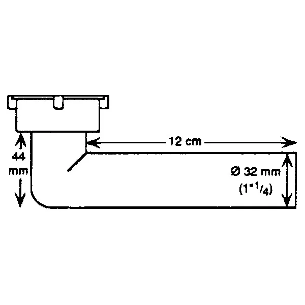 Barka vinkelavloppskoppling 1 1/4" x 32 mm plast