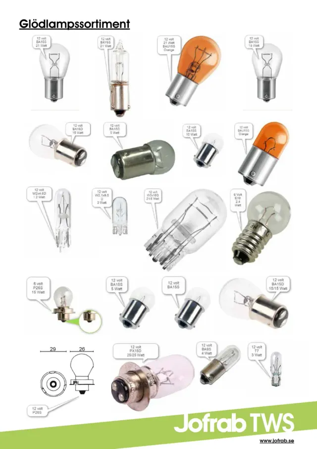 Marin & Fritid 12V 10W Ba15S glödlampa orange