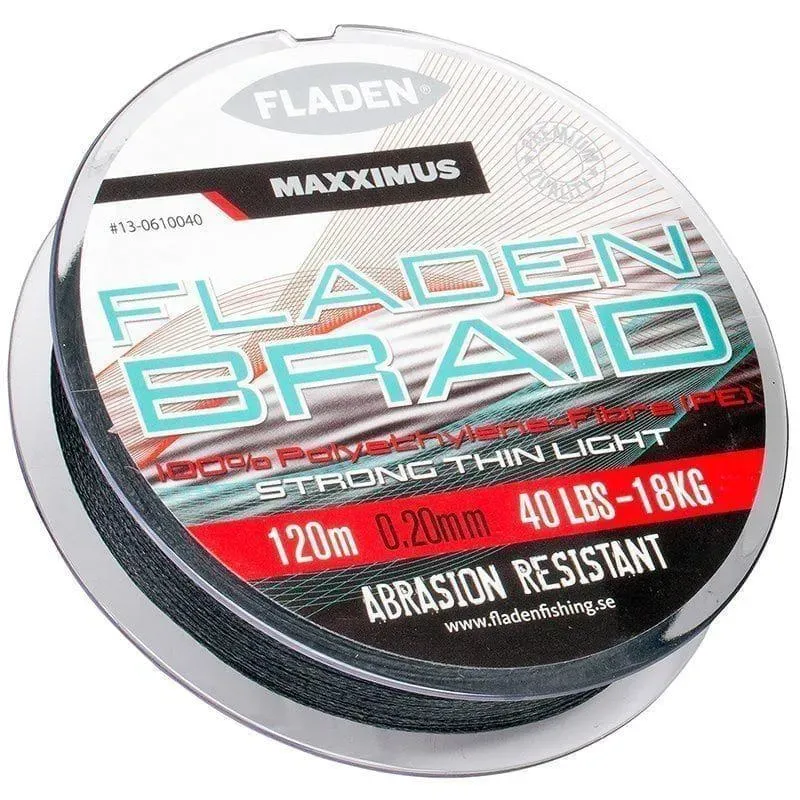 Fladen Maxximus PE grey braid fiskelina 120m 0,10mm