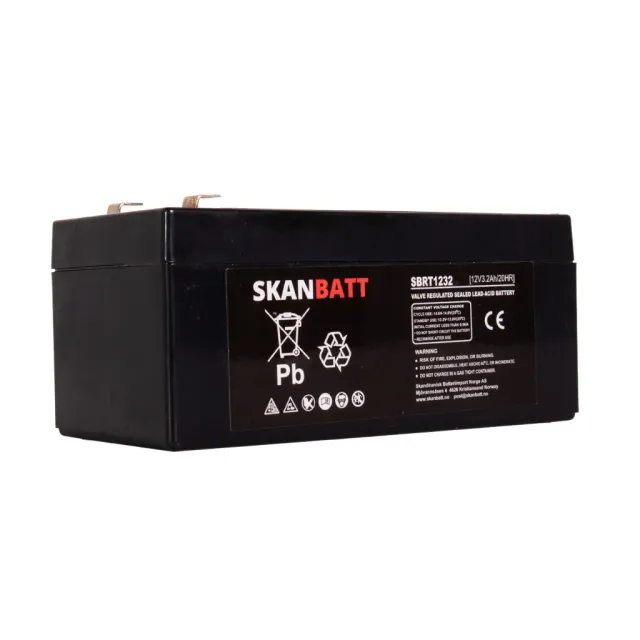 SKANBATT AGM batteri 12V 3,2Ah SBRT1232