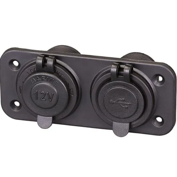 Marin & Fritid panel dubbel USB-uttag 12V båt
