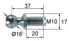 Marin & Fritid kulbult Ø16 L37 M10