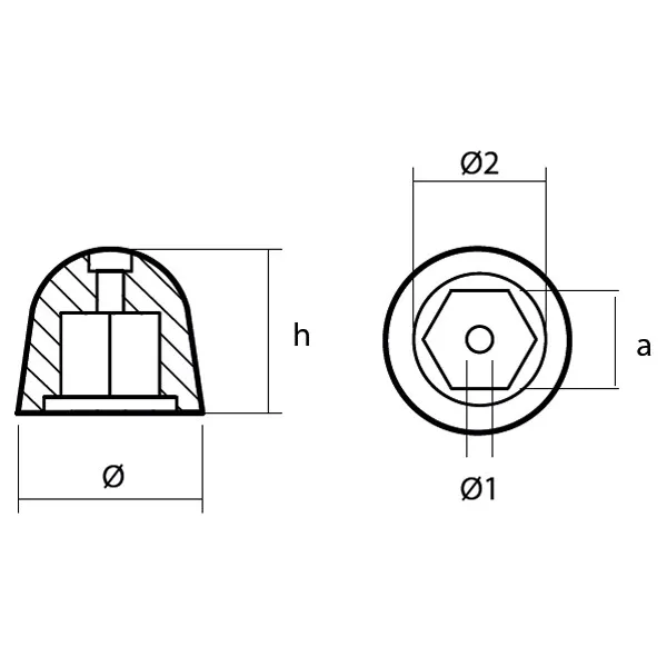 1852 Aluanod propellermutter 201180 SP125T aluminium