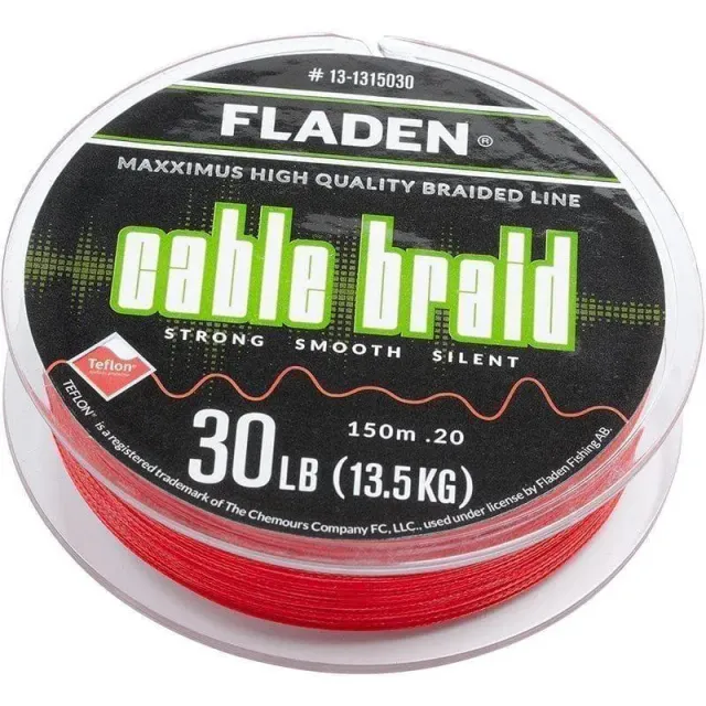 Fladen Maxximus Cable Braid flätlina röd 150 m 0,13 mm