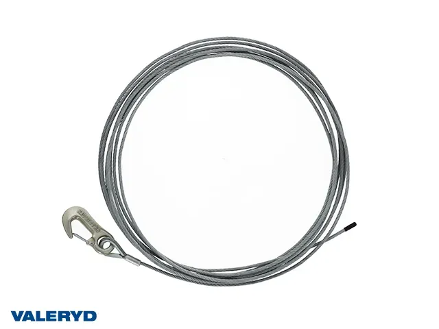 Marin & Fritid vinschwire med krok 6 mm 7 m