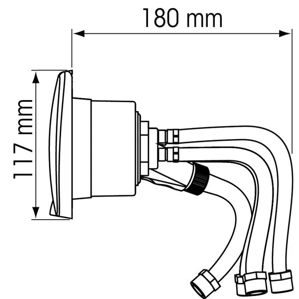 Marin & Fritid duschbox krom 3 m slang blandare