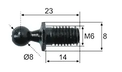 Marin & Fritid Kulbult Ø8 L23 M6 båtbeslag