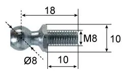 Marin & Fritid kulbult Ø8 M8 L 18 mm fäste stål