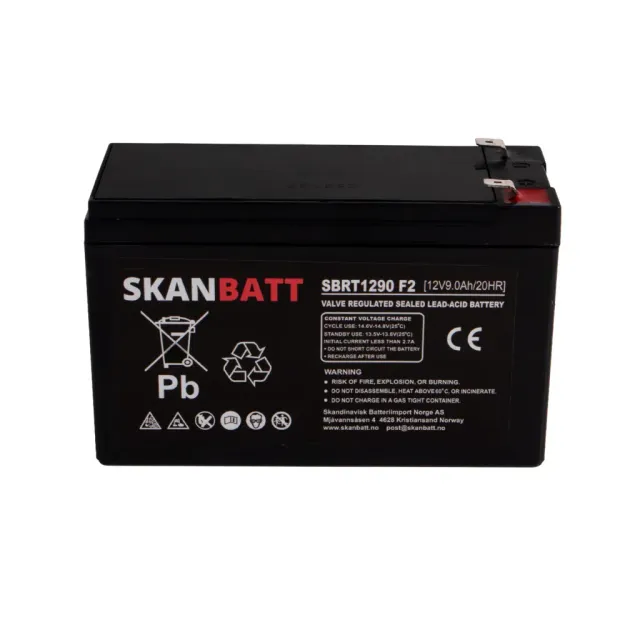 Skanbatt AGM batteri 12V 9Ah SBRT1290 F1