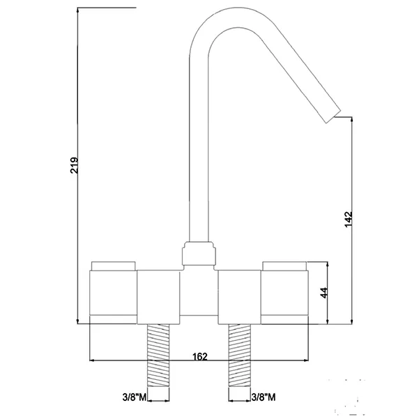 Quaranta tvågreppsblandare fällbar låg 3/8"