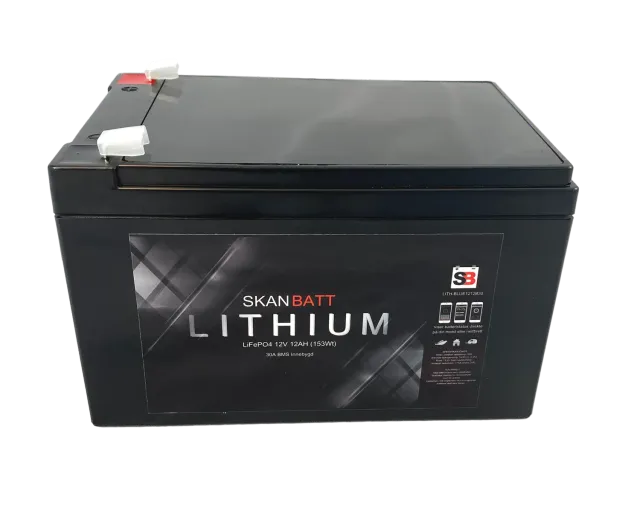 Skanbatt Bluetooth Lithium batteri 12V 12Ah 30A BMS