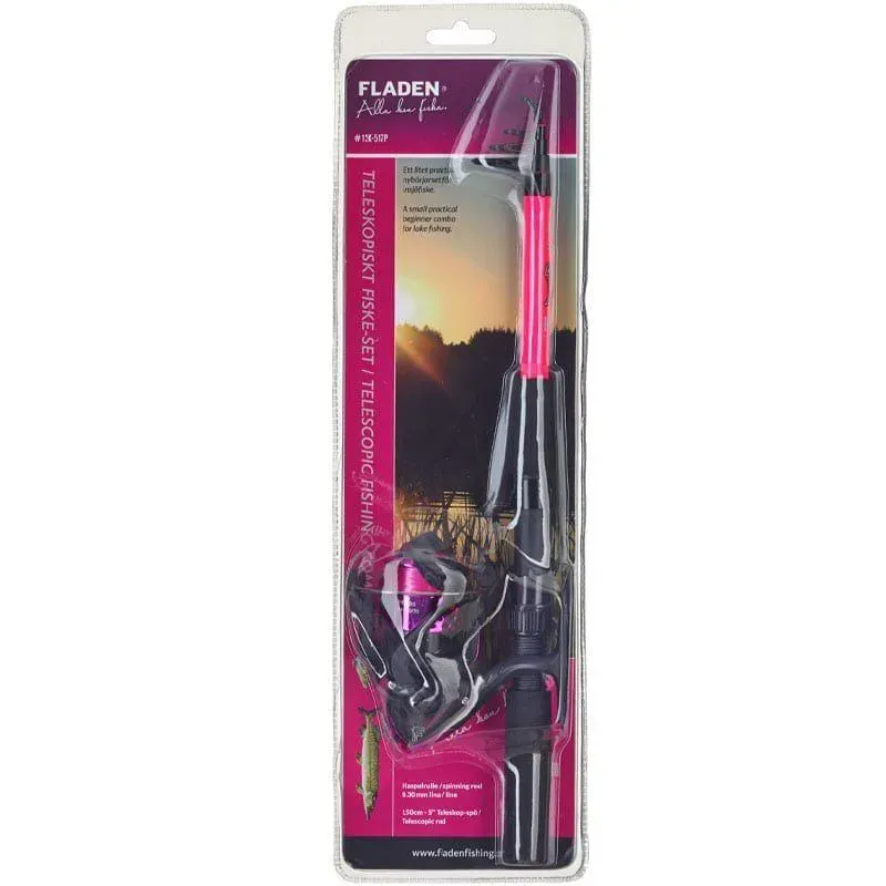 Marin & Fritid Teleskop Haspelset 150 cm Rosa Nylonlina