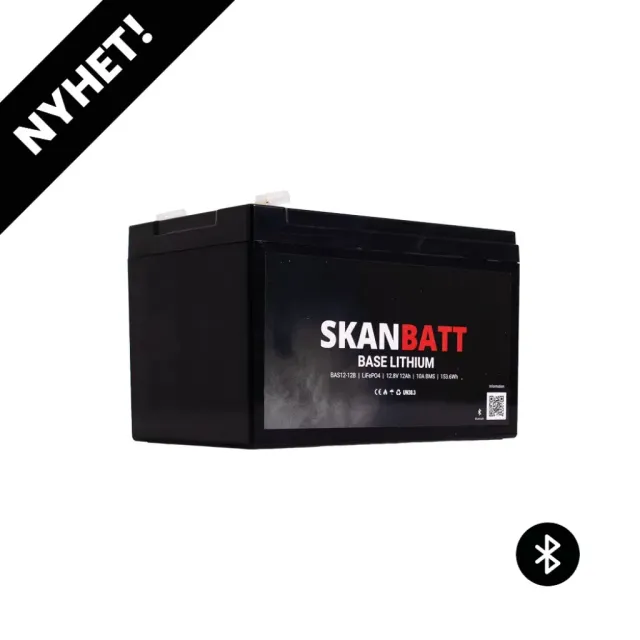 Skanbatt Base litiumbatteri 12V 12Ah Bluetooth