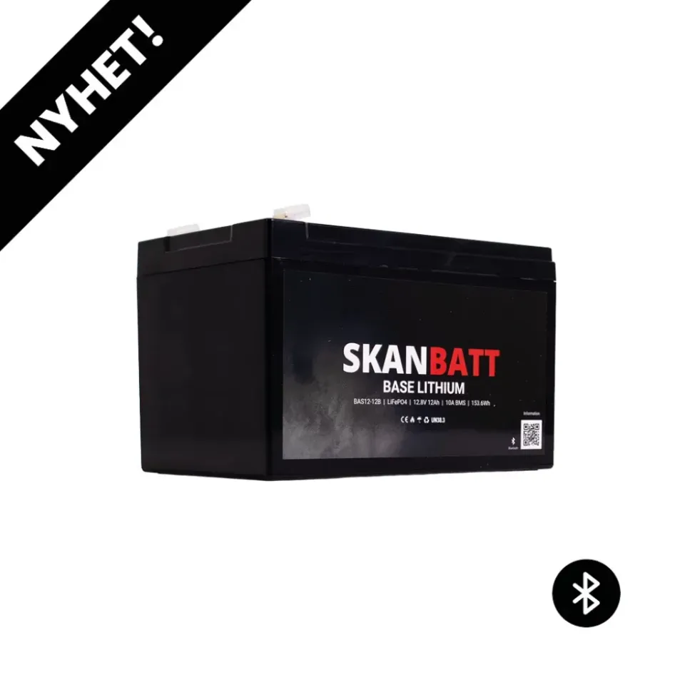 Skanbatt Base litiumbatteri 12V 12Ah Bluetooth