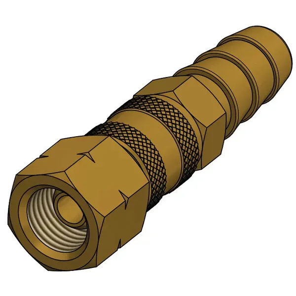 Snabbkoppling gasol 1/4" vänster Ø8 mm slangstos mässing