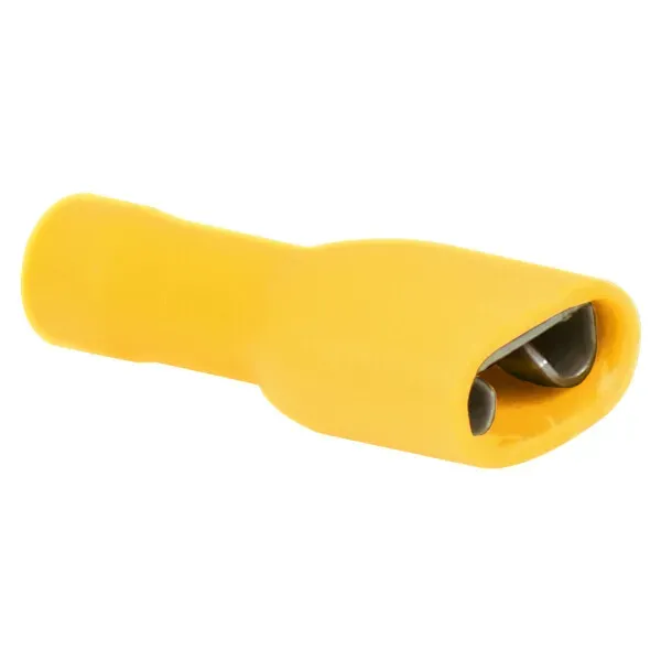 Marin & Fritid flatstiftskontakt hona gul 6,4 mm 10-pack