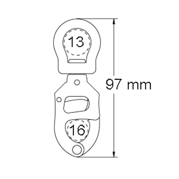 Ronstan triggersnap skothake litet öga 3200kg