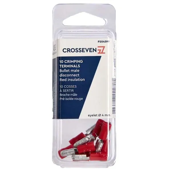 Marin & Fritid rundstift röd 4 mm 10-pack kabelsko