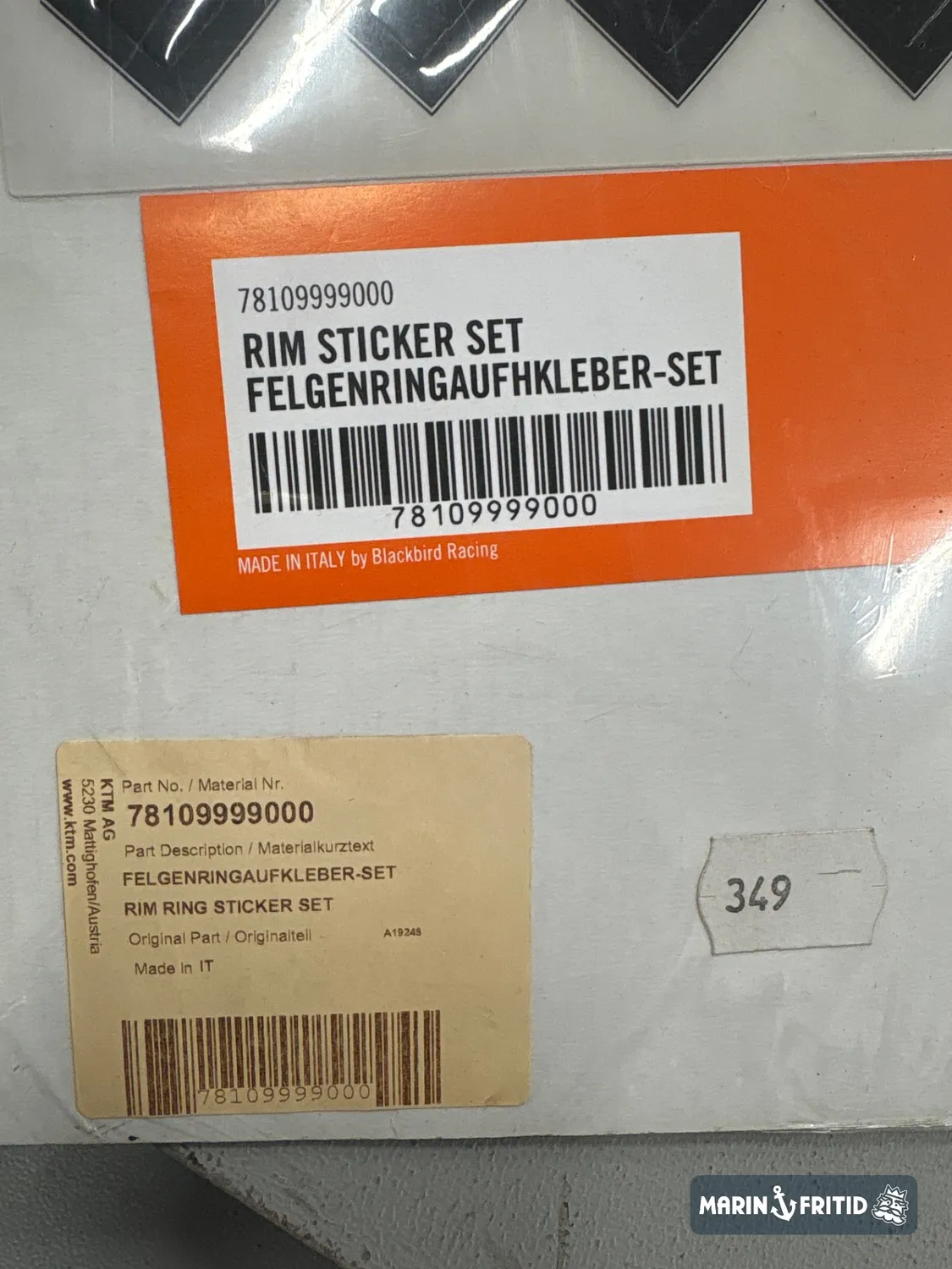 Marin & Fritid KTM Rim Ring Sticker Set 21" original