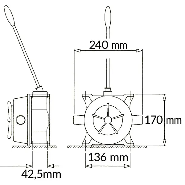 Marin & Fritid länspump manuell 25/38 mm lös arm