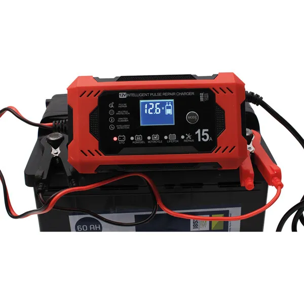 1852 Smartladdare batteriladdare 12V 15A LiFePO4 LCD