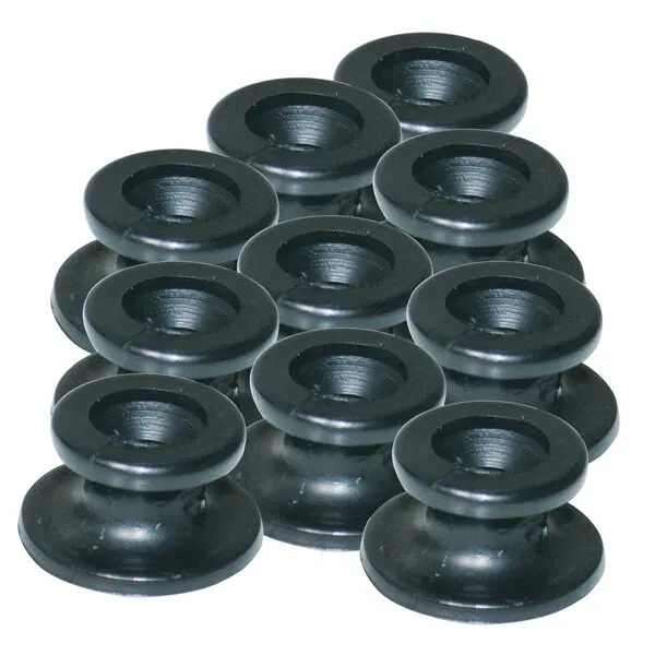 Marin & Fritid PVC-knapp gummistropp svart 10-pack reservknapp