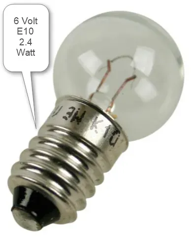 Marin & Fritid E10 6V 2.4W glödlampa 10-pack