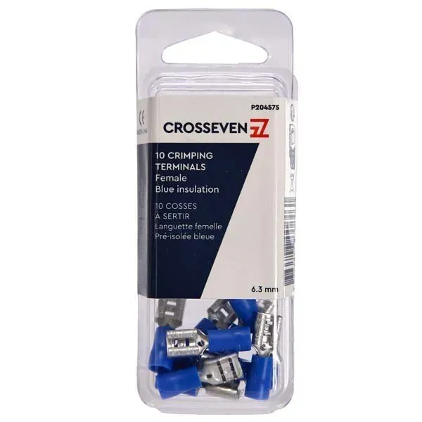 Marin & Fritid Flatstiftshylsa blå 6,3mm 10-pack hona
