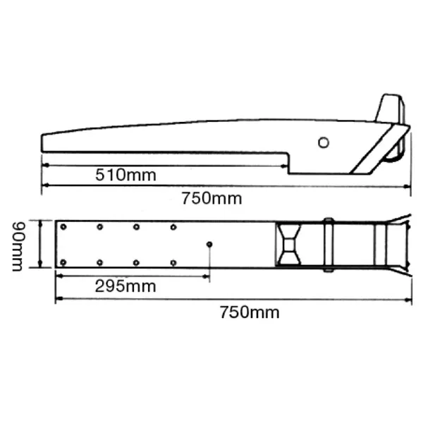 1852 ankarrulle vippbar 415 mm 5-15 kg AISI 316
