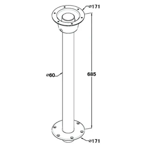 ESM SRF69 bordsstativ flyttbar H685 mm båt