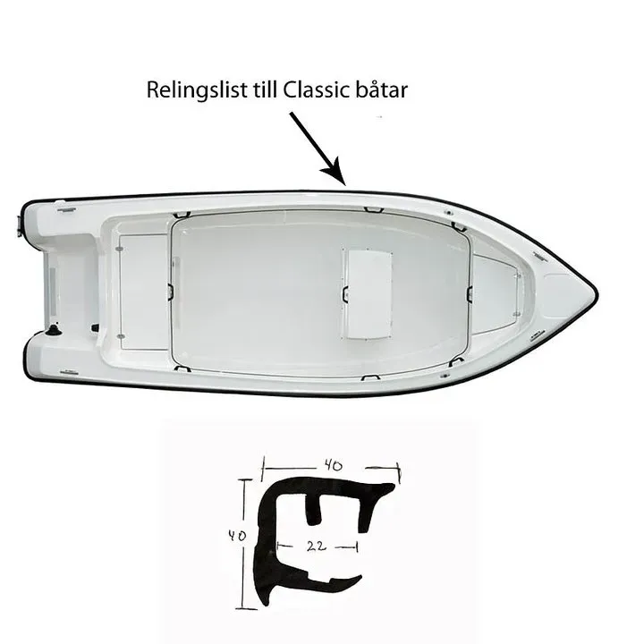 Marin & Fritid Classic Relingslist 12,1 m