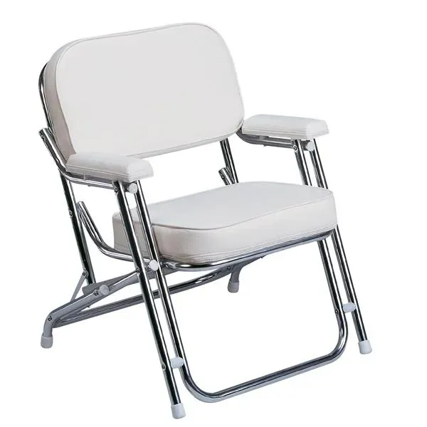 Delux däcksstol fällbar aluminium vit 64x61x79 cm