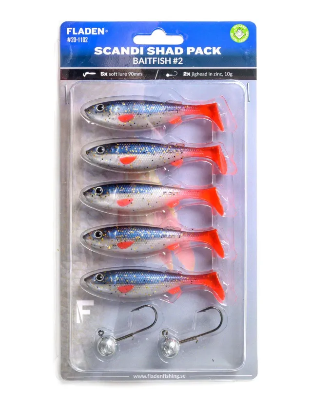 Maxximus Scandi Shad Baitfish jigg 9cm BlueSilver 5-pack