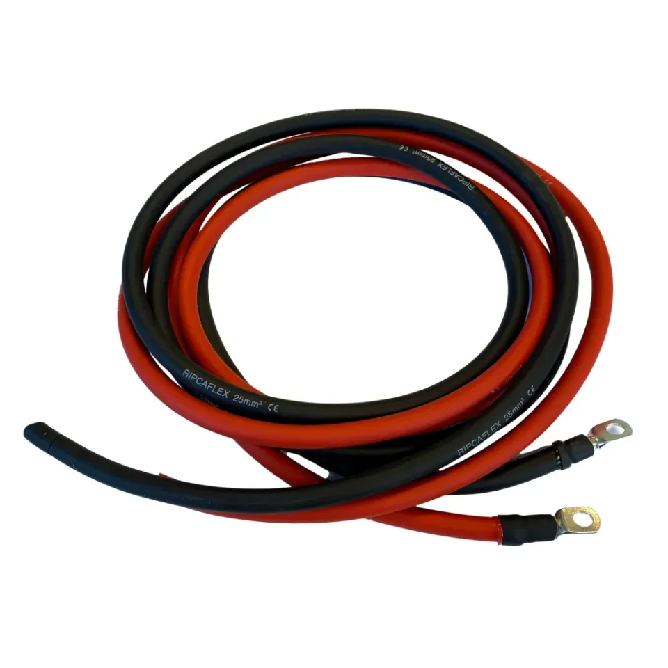 Marin & Fritid solcellskabel 2 m 2x25 mm2 8 mm öglor