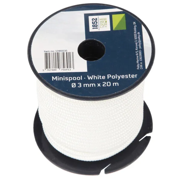 1852 Minirulle lina vit 3 mm x 20 m polyester
