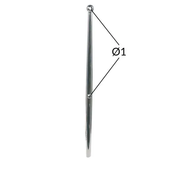 Marin & Fritid Mantågsstötta kultopp 610mm Ø25,4 rostfri