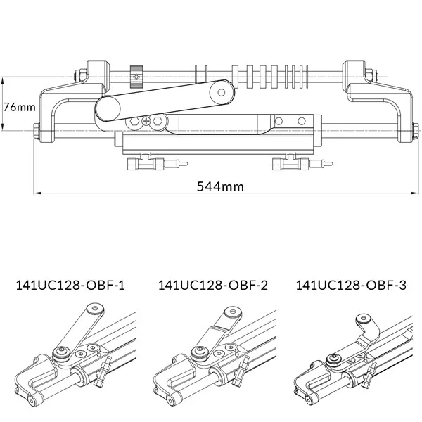 Ultraflex UC128-OBF2 hydraulcylinder frontmonterad