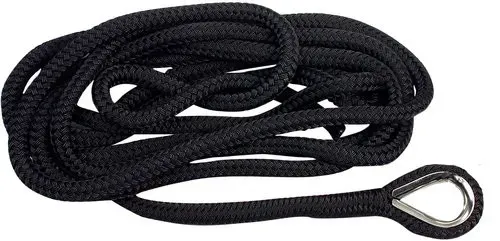 1852 Förtöjningslina svart Ø10 mm 4 m kaus