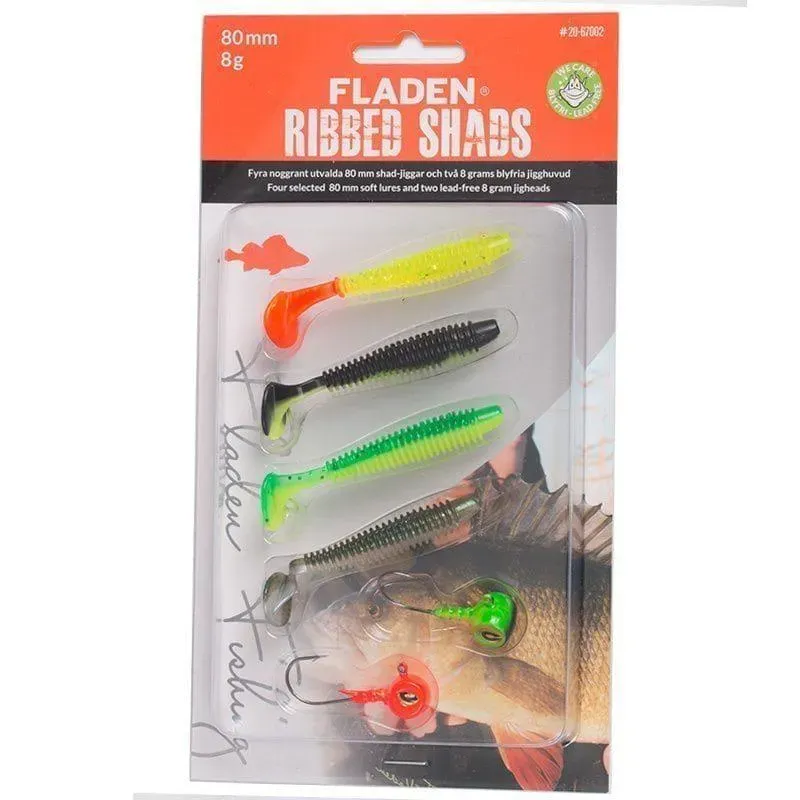 Marin & Fritid Ribbed Shad 80 mm jigg 4+2-pack
