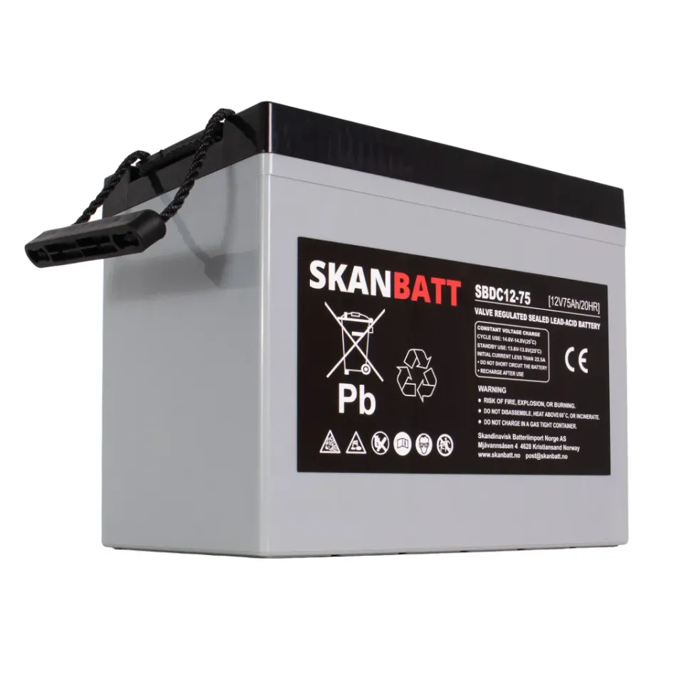 Skanbatt AGM Deep Cycle batteri SBDC12-75 12V 75Ah underhållsfri