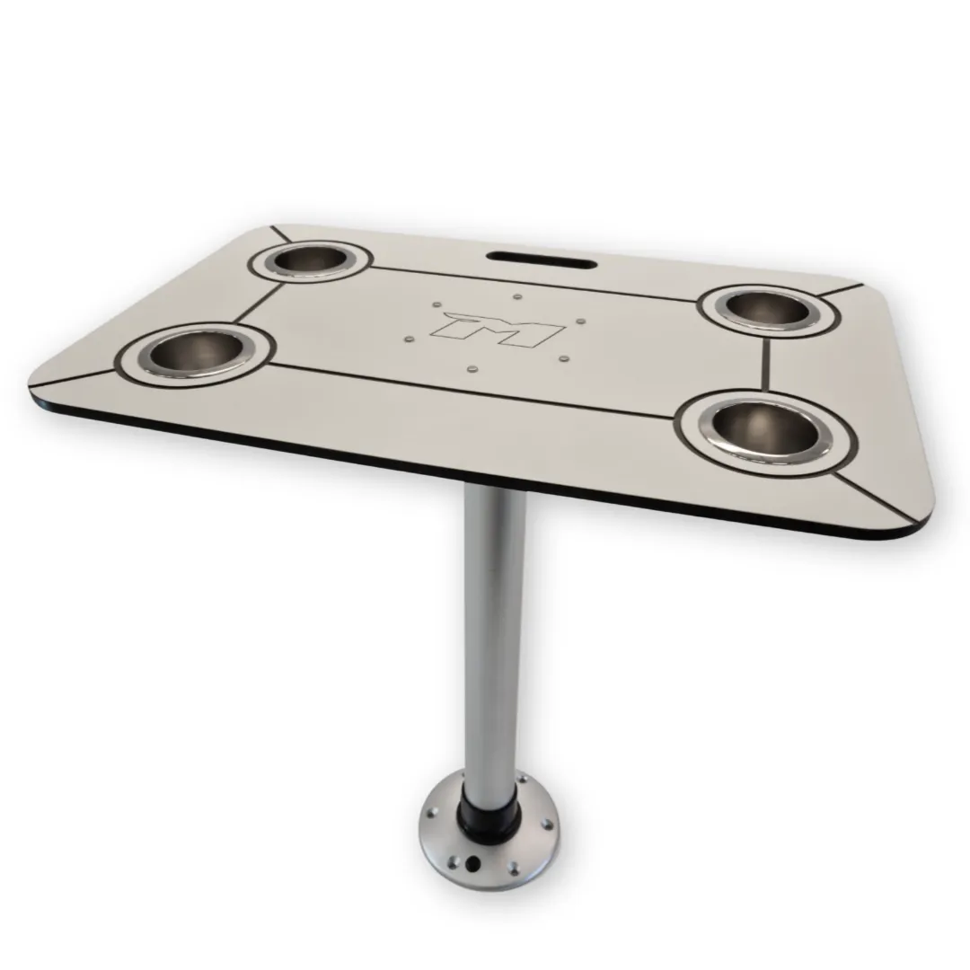 Micore runt bord med drickhållare aluminium