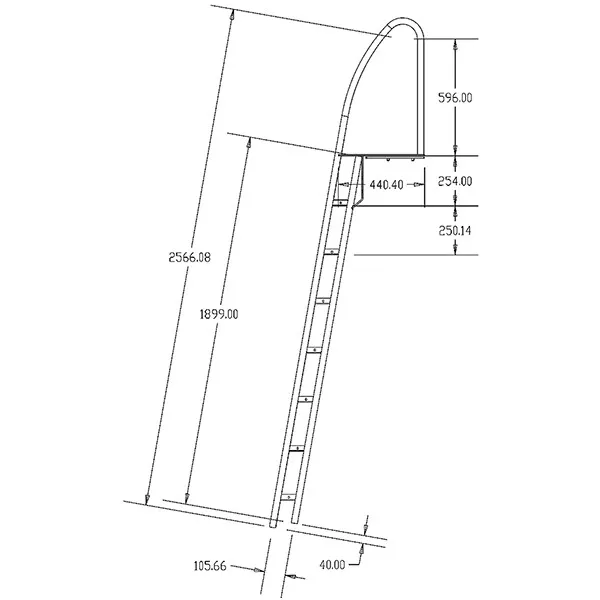Marin & Fritid 7-steg bryggstege RF304 teak 256cm