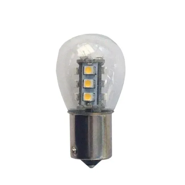 Marin & Fritid LED Ba15s 10-30V 15-dioders varmvitt lampa